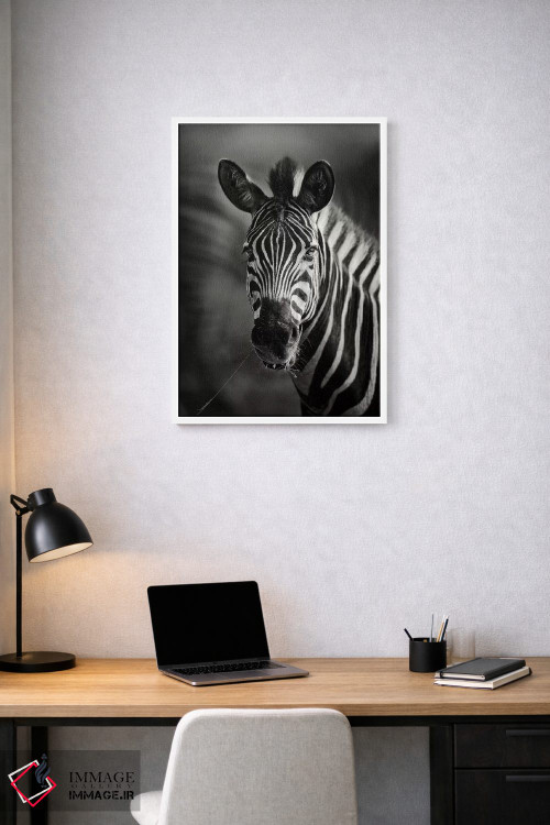 تابلو دکوراتیو نمای نزدیک پرتره گورخر اثر یوهان سوانپوئل - D1W