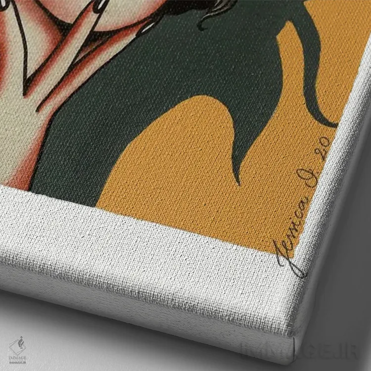 تابلو دکوراتیو سایه ها اثر جسیکا ا. - نمای نزدیک بافت بوم