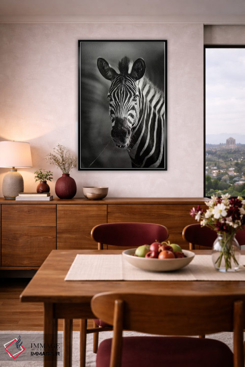 تابلو دکوراتیو نمای نزدیک پرتره گورخر اثر یوهان سوانپوئل - D3B