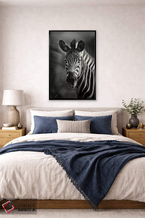 تابلو دکوراتیو نمای نزدیک پرتره گورخر اثر یوهان سوانپوئل - D5B