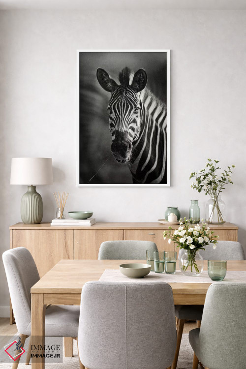 تابلو دکوراتیو نمای نزدیک پرتره گورخر اثر یوهان سوانپوئل - D4W