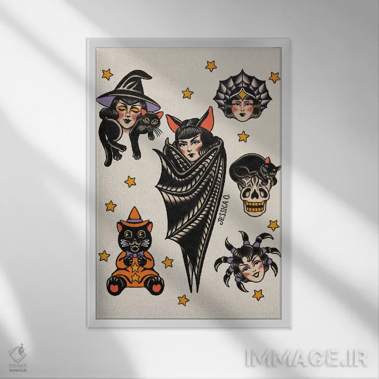 تابلو دکوراتیو هر روز هالووین است اثر جسیکا ا. - نمای قابدار سفید