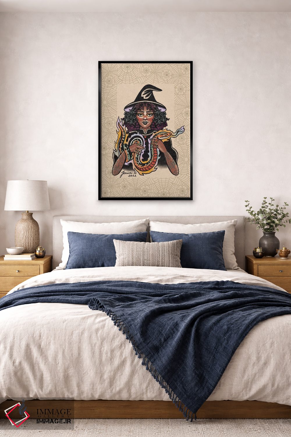 تابلو دکوراتیو عشق نیش مار اثر جسیکا ا. - D6B