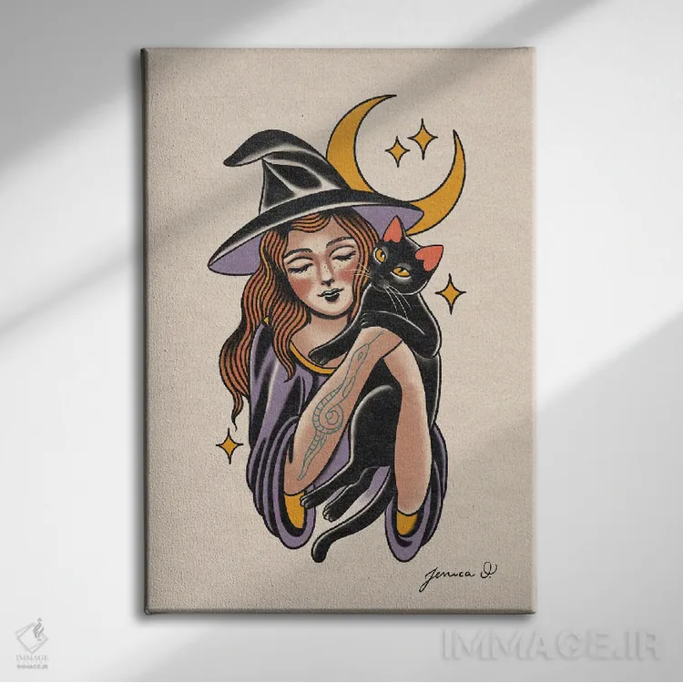 تابلو دکوراتیو جادوگر شیرین اثر جسیکا ا. - نمای روبهرو روی دیوار