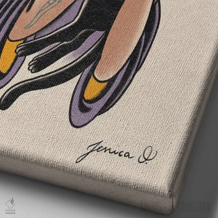 تابلو دکوراتیو جادوگر شیرین اثر جسیکا ا. - نمای نزدیک بافت بوم