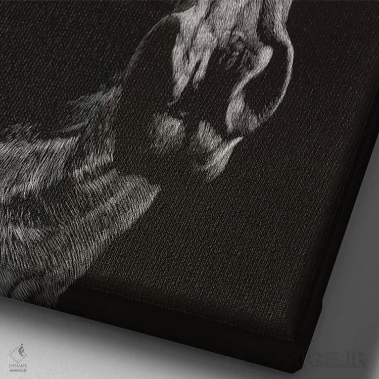 تابلو مدرن کنده کاری وحشی ۶ اثر جولی تی. چاپمن - نمای نزدیک بافت بوم