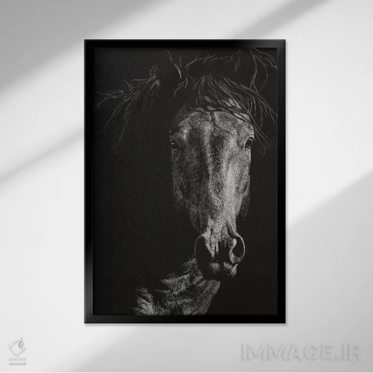 تابلو مدرن کنده کاری وحشی ۶ اثر جولی تی. چاپمن - نمای قابدار مشکی