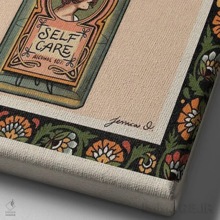 تابلو دکوراتیو مراقبت از خود اثر جسیکا ا. - نمای نزدیک بافت بوم