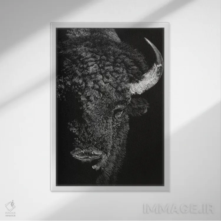 تابلو دکوراتیو نگاه اجمالی سیاه ۱ اثر جولی تی. چاپمن - نمای قابدار سفید