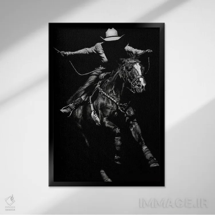 تابلو دکوراتیو رودئوی کنده کاری ۳ اثر جولی تی. چاپمن - نمای قابدار مشکی
