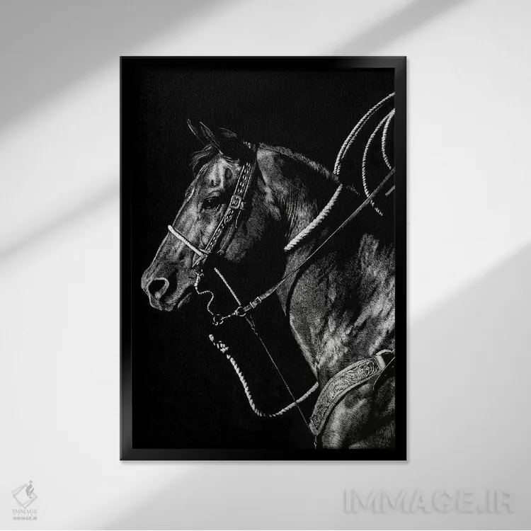 تابلو دکوراتیو رودئوی کنده کاری ۵ اثر جولی تی. چاپمن - نمای قابدار مشکی