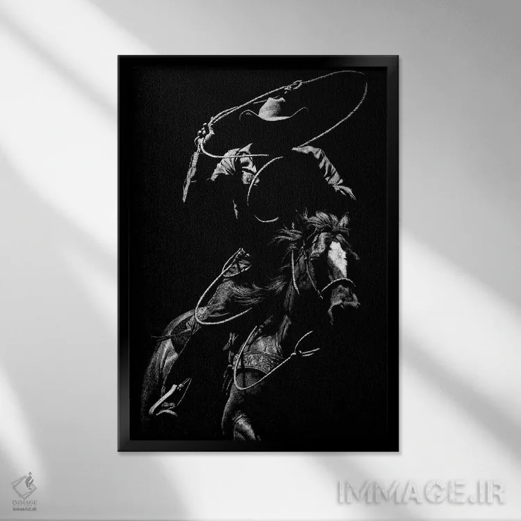 تابلو دکوراتیو رودئوی کنده کاری ۷ اثر جولی تی. چاپمن - نمای قابدار مشکی