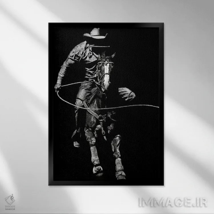 تابلو دکوراتیو رودئوی کنده کاری ۸ اثر جولی تی. چاپمن - نمای قابدار مشکی