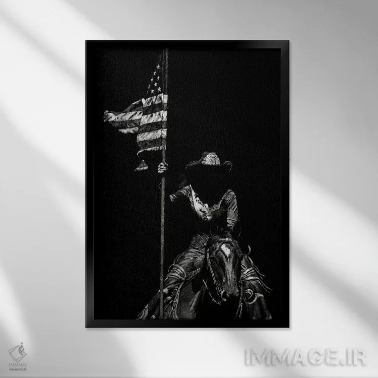 تابلو دکوراتیو رودئوی کنده کاری ۶ اثر جولی تی. چاپمن - نمای قابدار مشکی