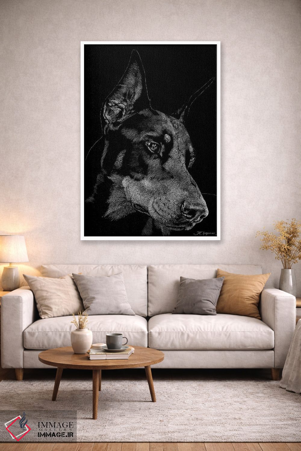 تابلو دکوراتیو حکاکی سگ ها شماره ۳ اثر جولی تی. چاپمن - D2W