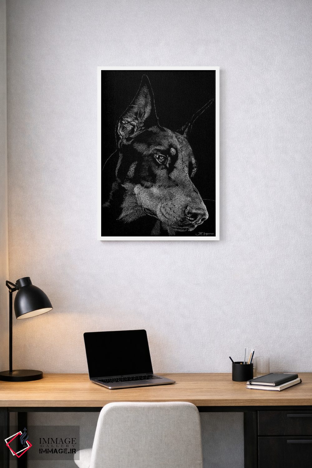 تابلو دکوراتیو حکاکی سگ ها شماره ۳ اثر جولی تی. چاپمن - D1W