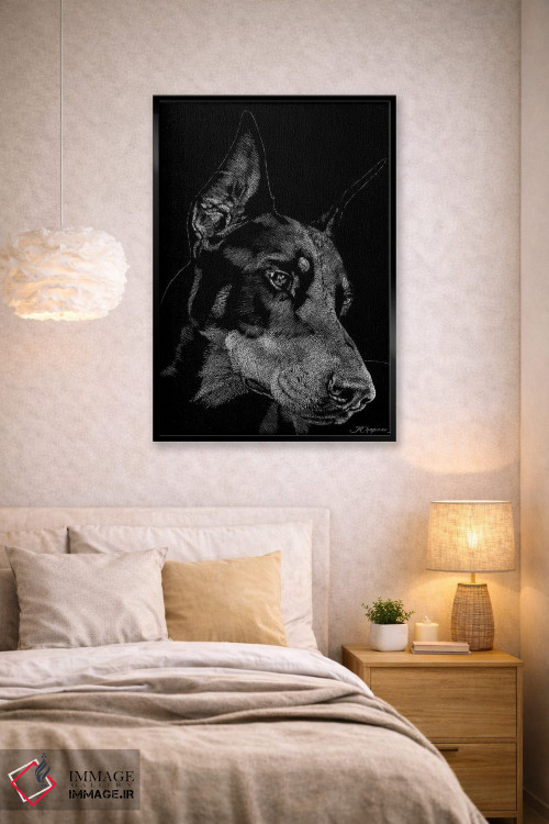 تابلو دکوراتیو حکاکی سگ ها شماره ۳ اثر جولی تی. چاپمن - D4B