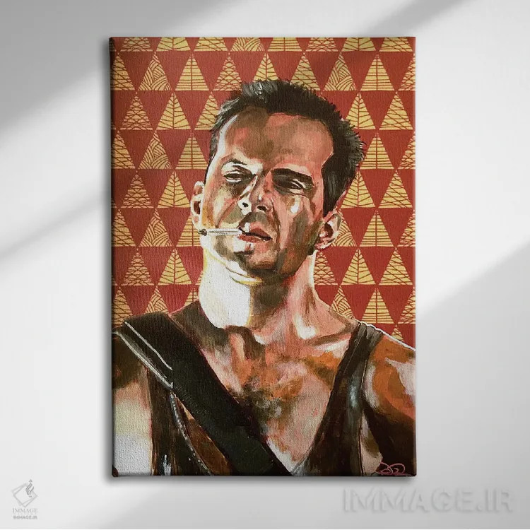 تابلو دکوراتیو کریسمس جان سخت اثر جوئل تش - نمای روبهرو روی دیوار