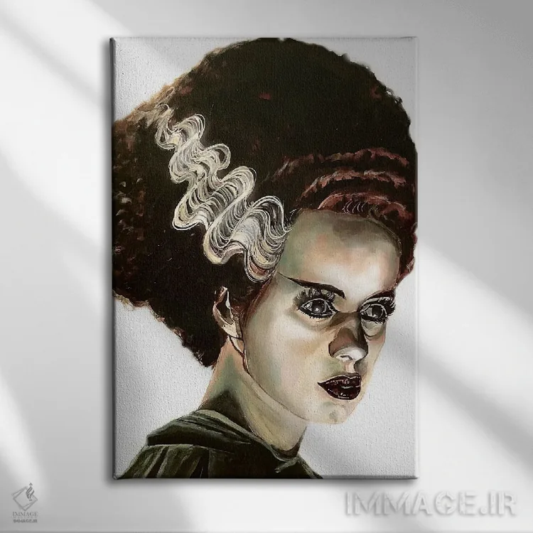 تابلو دکوراتیو عروس فرانکشتاین اثر جوئل تش - نمای روبهرو روی دیوار