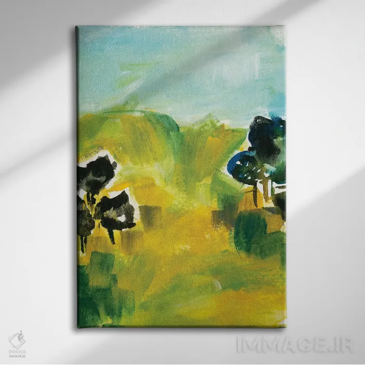 تابلو انتزاعی مناظر انتزاعی شماره ۶ اثر جوی تینگ - نمای روبهرو روی دیوار