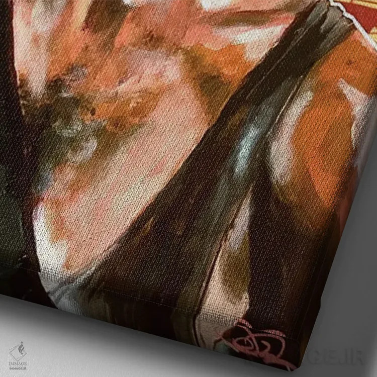 تابلو دکوراتیو کریسمس جان سخت اثر جوئل تش - نمای نزدیک بافت بوم