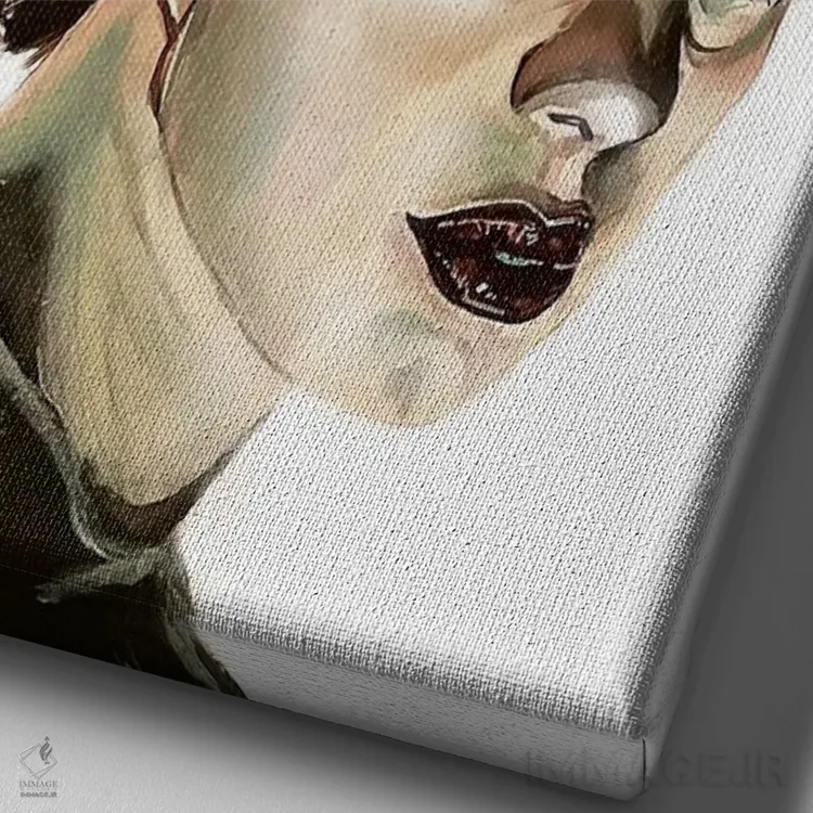 تابلو دکوراتیو عروس فرانکشتاین اثر جوئل تش - نمای نزدیک بافت بوم