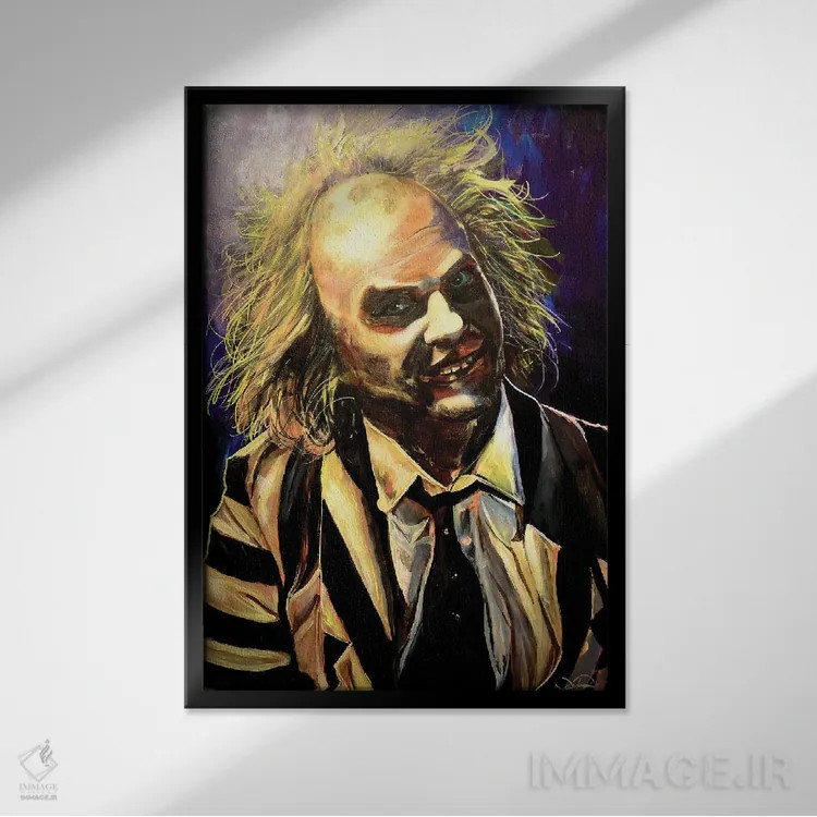 تابلو دکوراتیو بیتل جوس اثر جوئل تش - نمای قابدار مشکی