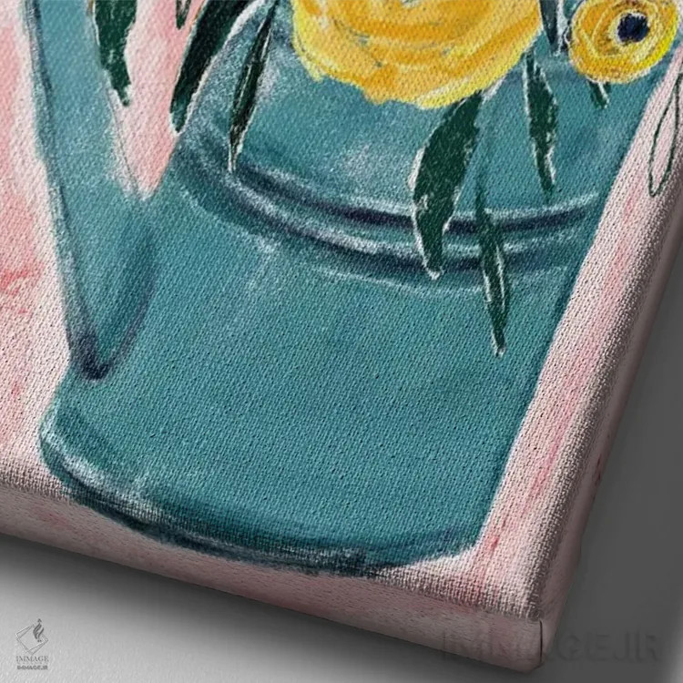 تابلو دکوراتیو باغ بهاری اثر جوی تینگ - نمای نزدیک بافت بوم