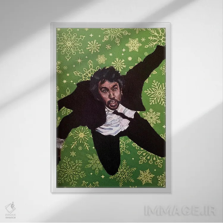 تابلو دکوراتیو هانس کریسمس شماره ۱ اثر جوئل تش - نمای قابدار سفید