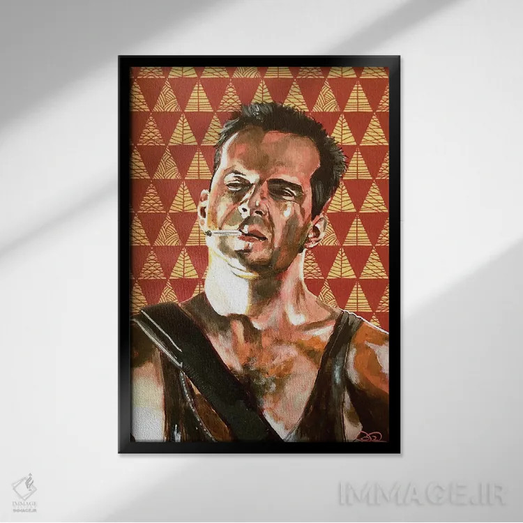 تابلو دکوراتیو کریسمس جان سخت اثر جوئل تش - نمای قابدار مشکی