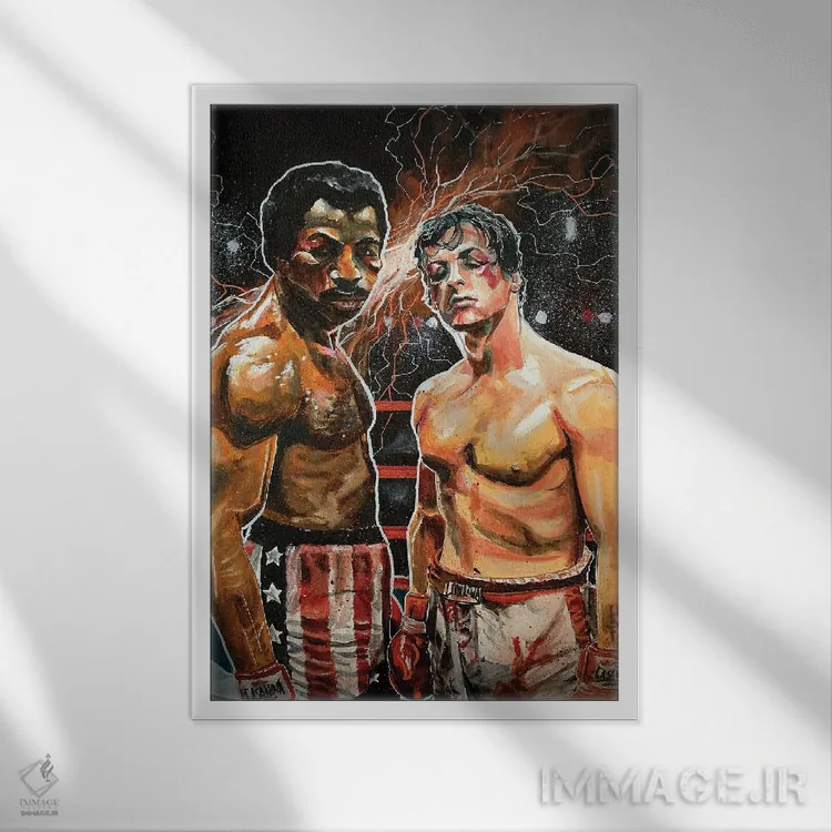 تابلو دکوراتیو گلادیاتورها اثر جوئل تش - نمای قابدار سفید