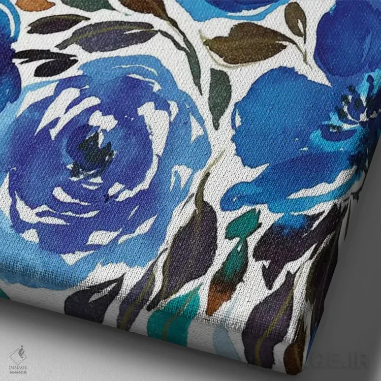 تابلو دکوراتیو گل های آبرنگی اثر جوی تینگ - نمای نزدیک بافت بوم