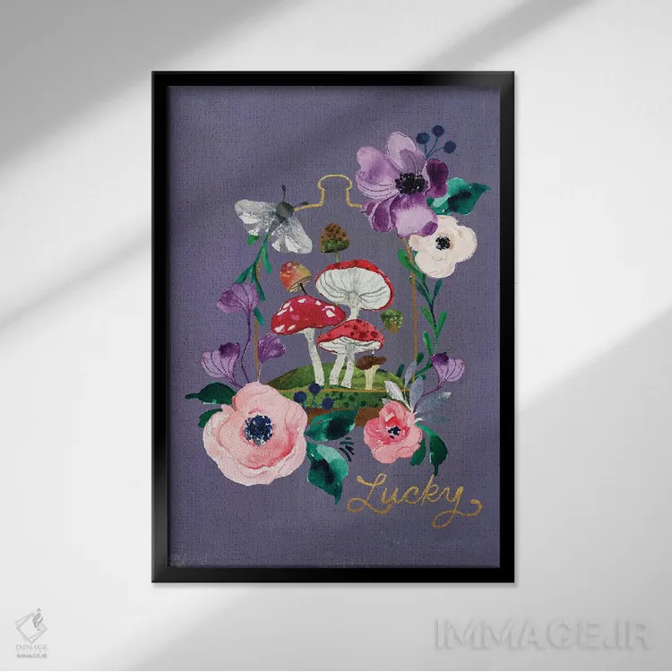 تابلو دکوراتیو باغ نیمه شب اثر جوی تینگ - نمای قابدار مشکی