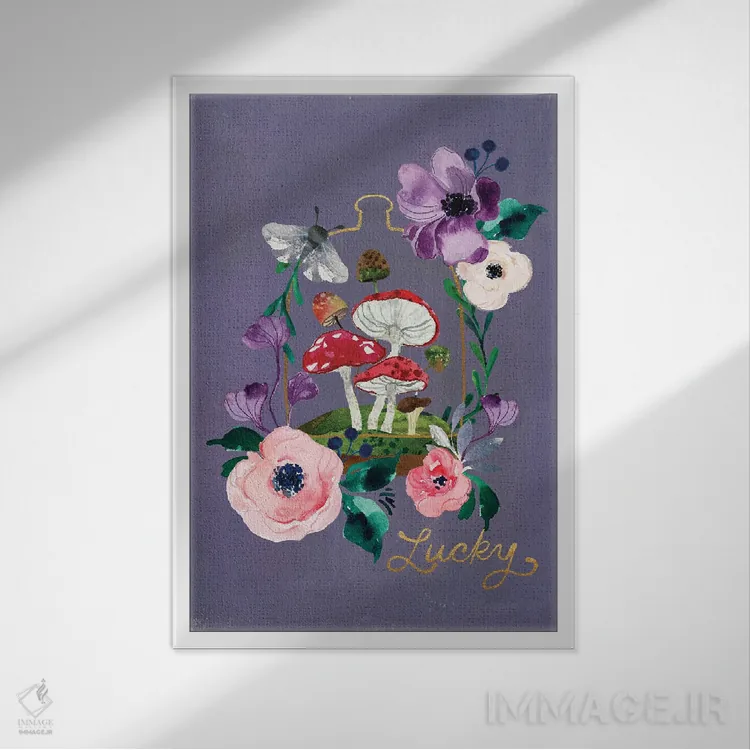 تابلو دکوراتیو باغ نیمه شب اثر جوی تینگ - نمای قابدار سفید