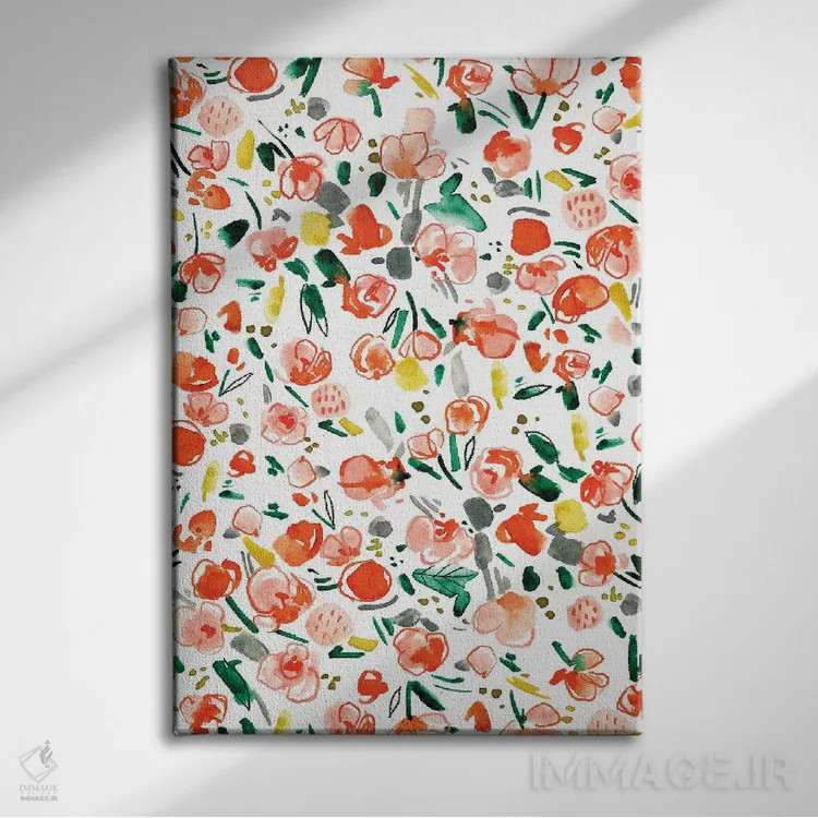 تابلو دکوراتیو گل های هلو شماره ۵ اثر جوی تینگ - نمای روبهرو روی دیوار