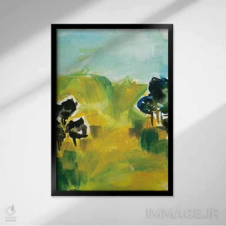 تابلو انتزاعی مناظر انتزاعی شماره ۶ اثر جوی تینگ - نمای قابدار مشکی