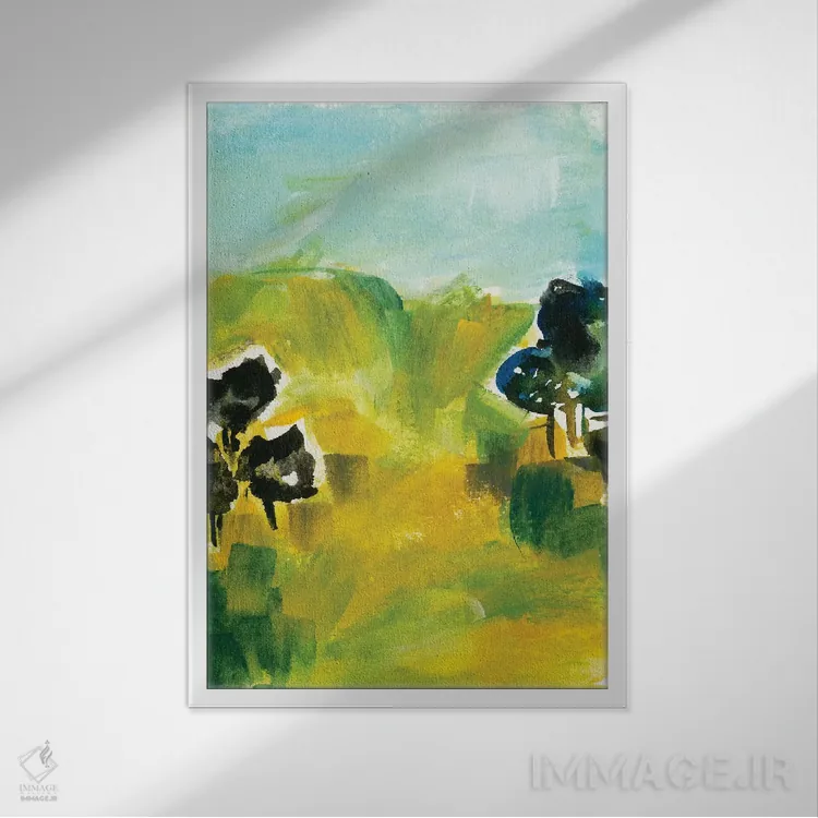 تابلو انتزاعی مناظر انتزاعی شماره ۶ اثر جوی تینگ - نمای قابدار سفید