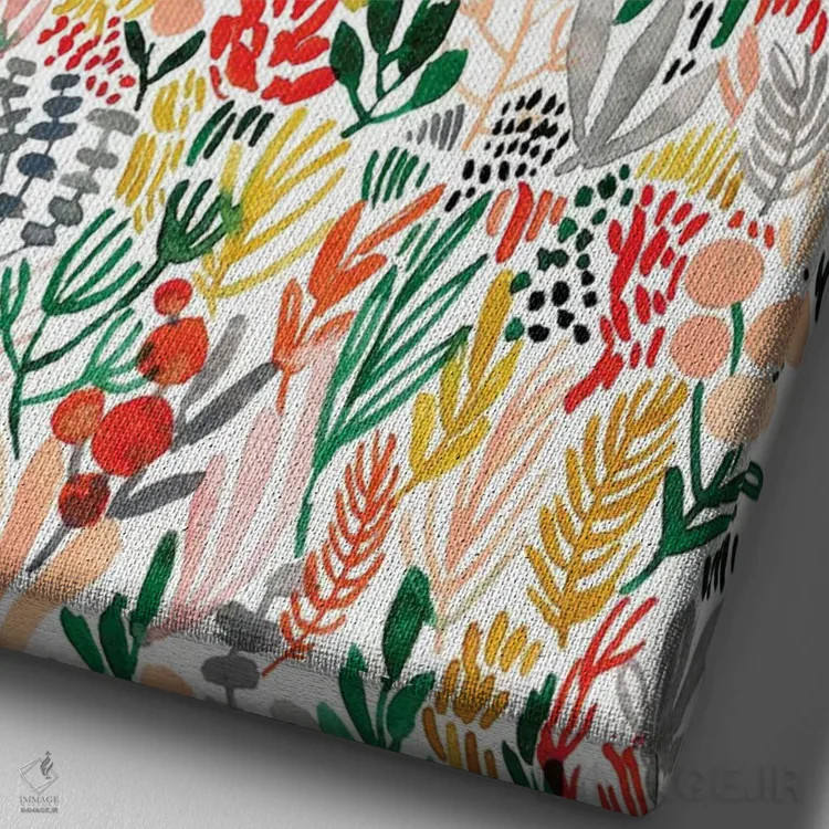 تابلو دکوراتیو گل های هلو شماره ۶ اثر جوی تینگ - نمای نزدیک بافت بوم