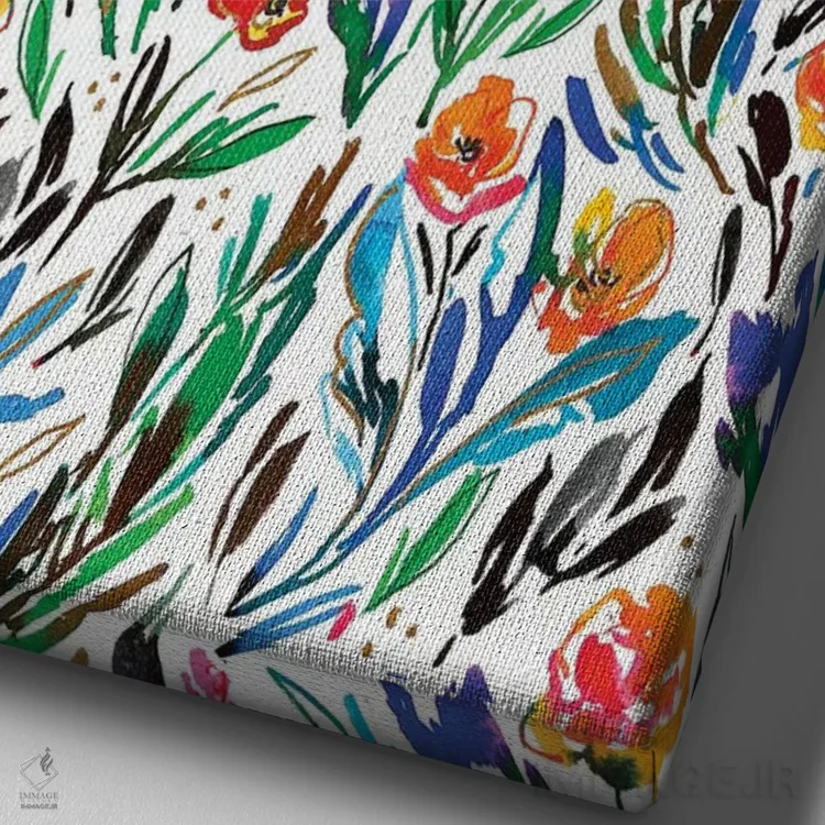 تابلو دکوراتیو سرگرمی گل ها شماره ۳ اثر جوی تینگ - نمای نزدیک بافت بوم