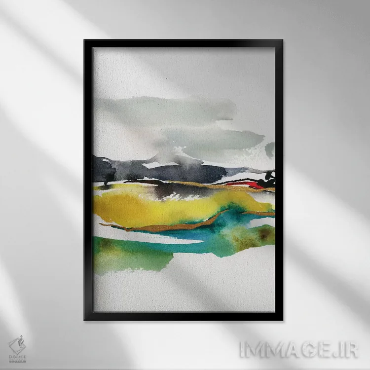 تابلو مینیمال مناظر انتزاعی شماره ۱ اثر جوی تینگ - نمای قابدار مشکی