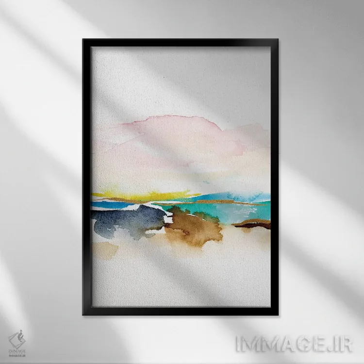 تابلو مینیمال مناظر انتزاعی شماره ۵ اثر جوی تینگ - نمای قابدار مشکی