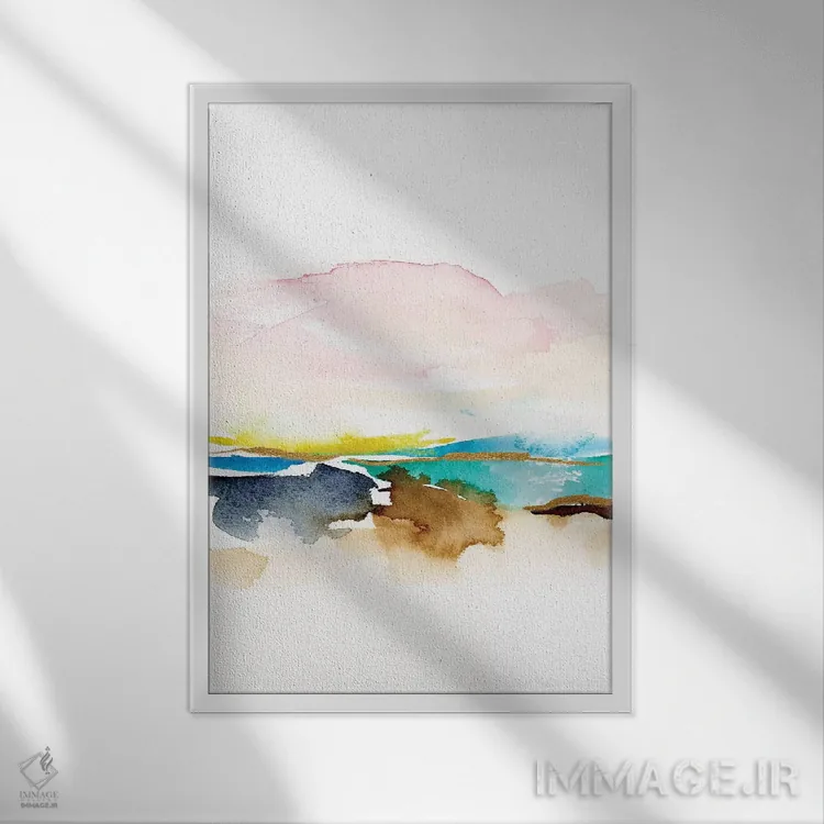 تابلو مینیمال مناظر انتزاعی شماره ۵ اثر جوی تینگ - نمای قابدار سفید