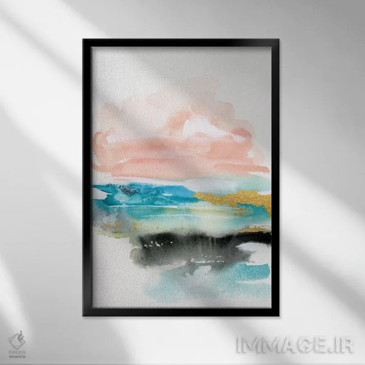 تابلو مینیمال مناظر انتزاعی شماره ۳ اثر جوی تینگ - نمای قابدار مشکی