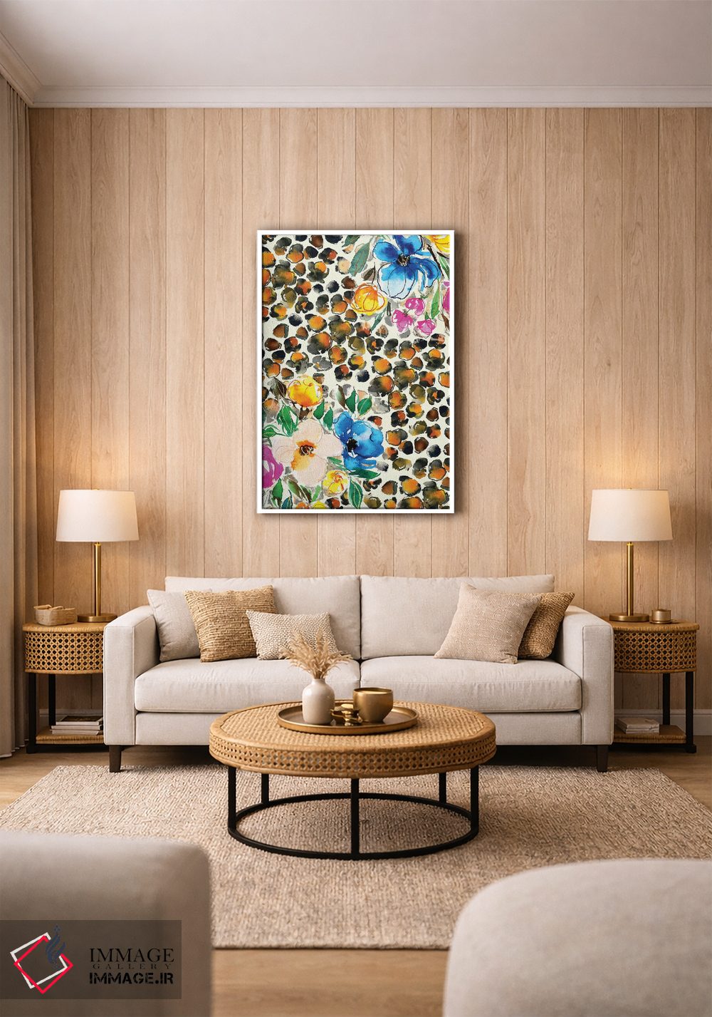 تابلو دکوراتیو نقش حیوانی گل دار اثر جوی تینگ - D1W