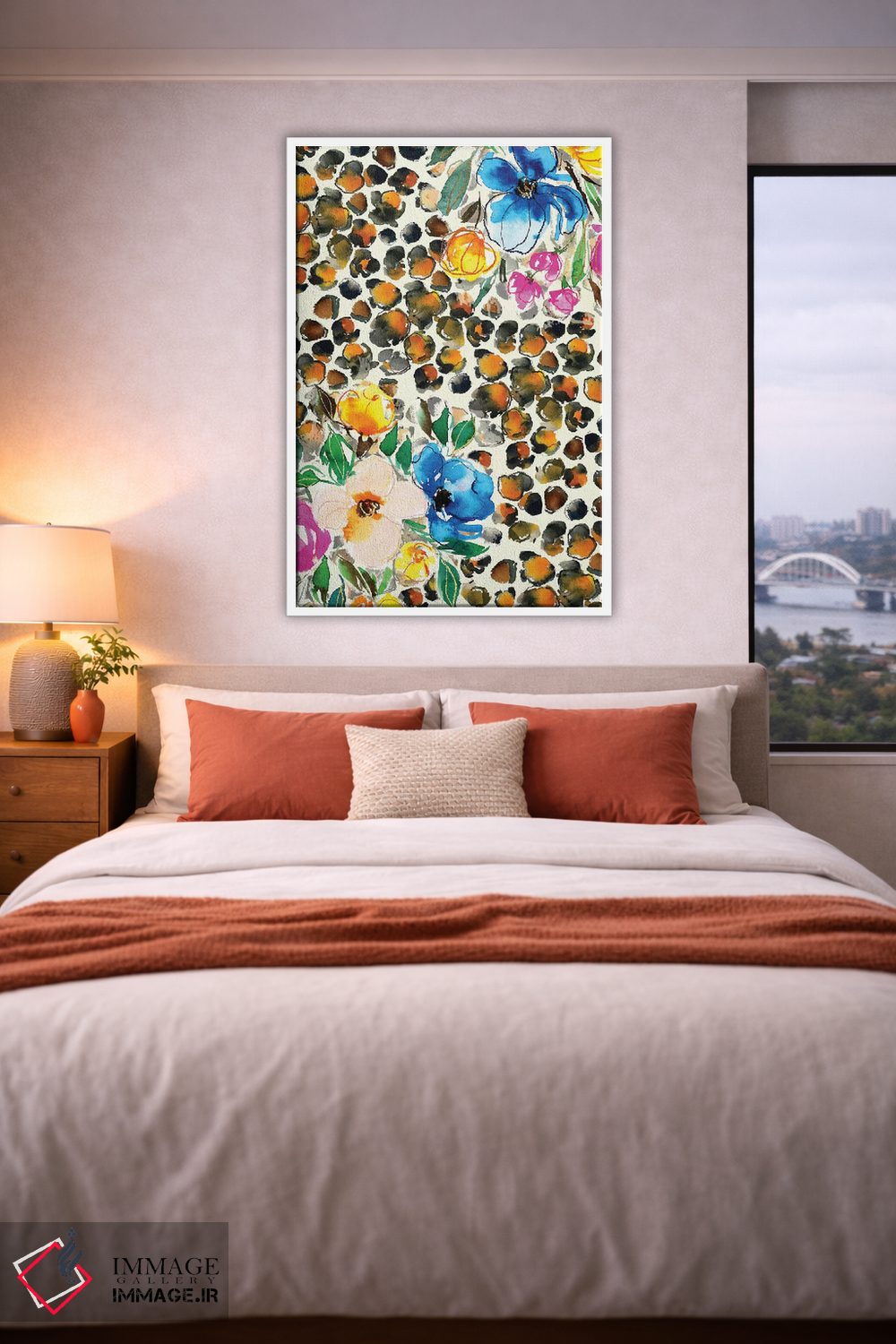 تابلو دکوراتیو نقش حیوانی گل دار اثر جوی تینگ - D4W