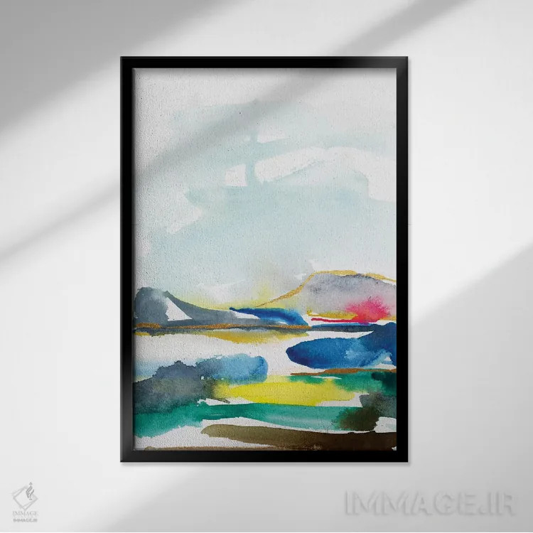 تابلو مینیمال مناظر انتزاعی شماره ۷ اثر جوی تینگ - نمای قابدار مشکی