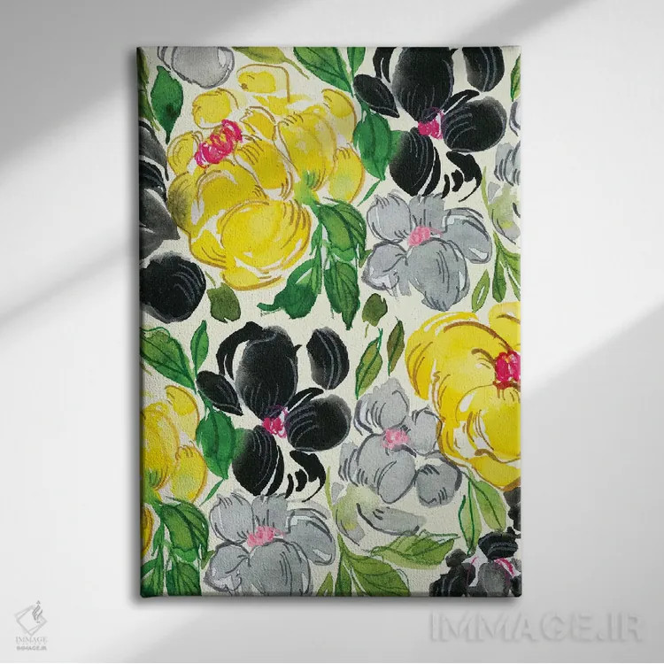 تابلو دکوراتیو گل های مجلل شماره ۱ اثر جوی تینگ - نمای روبهرو روی دیوار