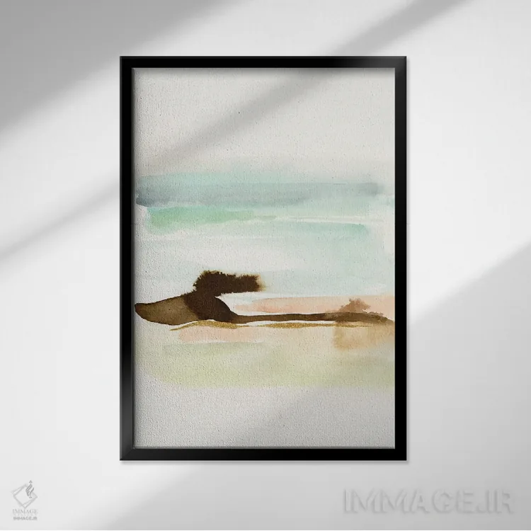 تابلو مینیمال مناظر انتزاعی شماره ۸ اثر جوی تینگ - نمای قابدار مشکی