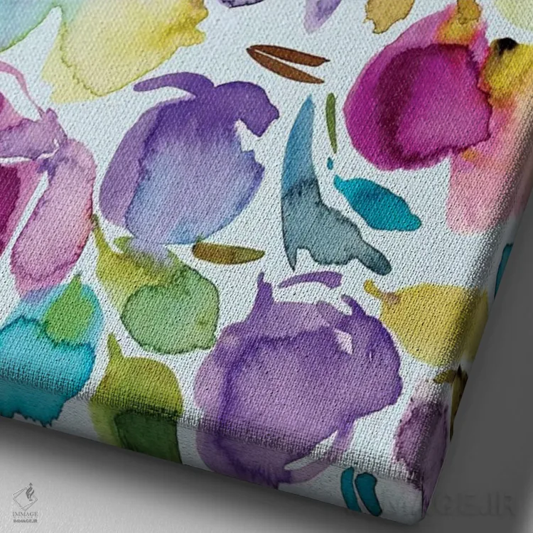 تابلو دکوراتیو جشن گل ها شماره ۳ اثر جوی تینگ - نمای نزدیک بافت بوم