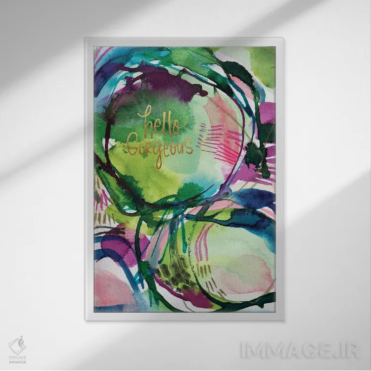 تابلو انتزاعی الهام نقاشانه شماره ۱ اثر جوی تینگ - نمای قابدار سفید